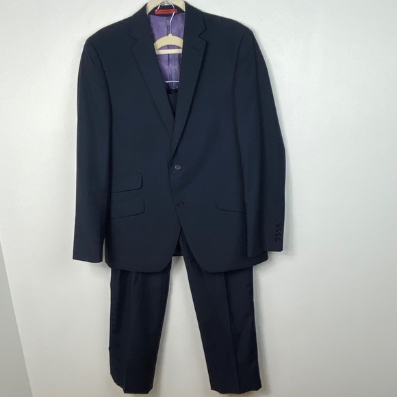 Ted Baker No Ordinary Joe 100% Wool Suit Navy Blue - Picture 2 of 16